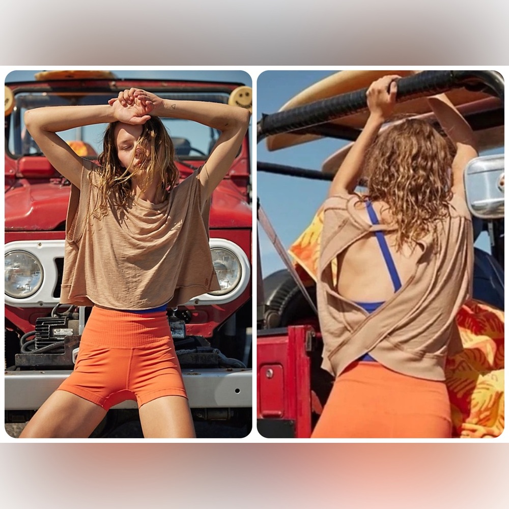 NWOT FP Movement by Free People My Time Tee - Camel